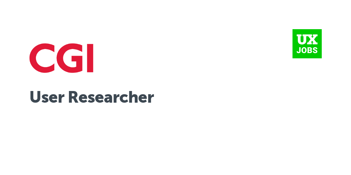 Twitter card for User Researcher at CGI
