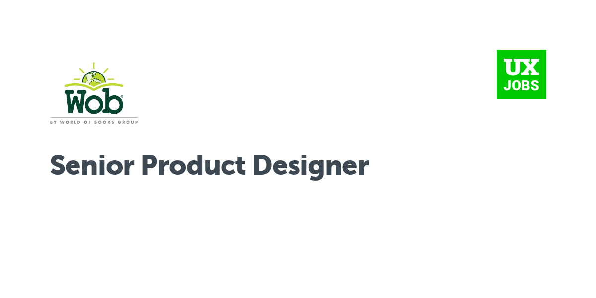 Twitter card for Senior Product Designer at World of Books Group