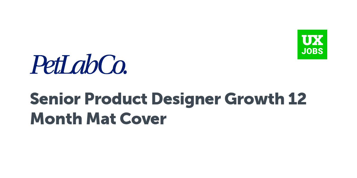 Twitter card for Senior Product Designer Growth 12 Month Mat Cover at PetLab Co