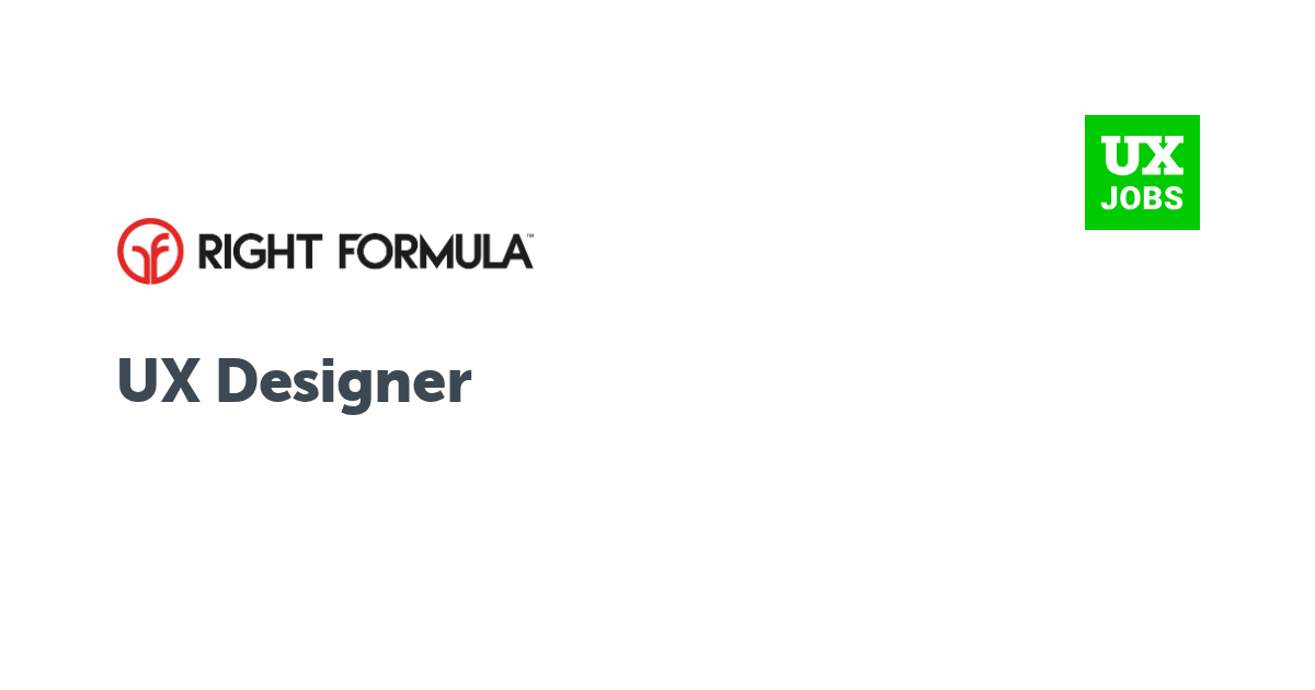 Facebook card for UX Designer at Right Formula