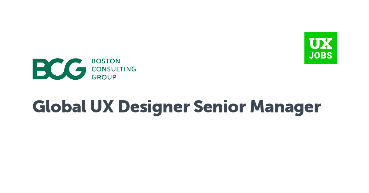 Facebook card for Global UX Designer Senior Manager at BCG