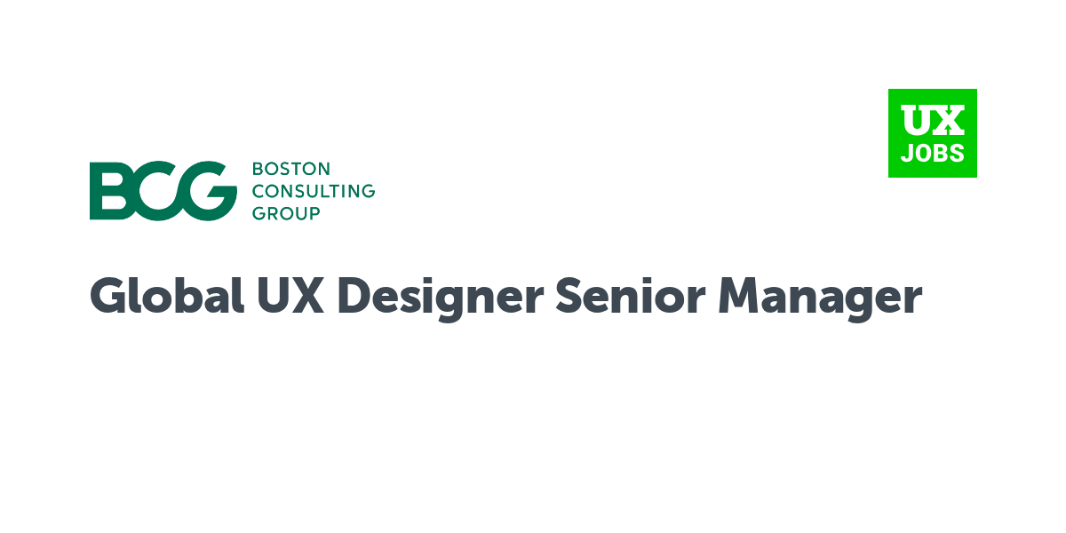 Twitter card for Global UX Designer Senior Manager at BCG