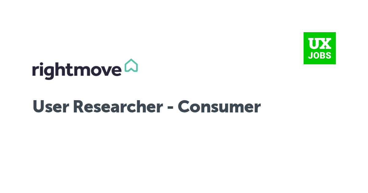 Facebook card for User Researcher - Consumer at Rightmove