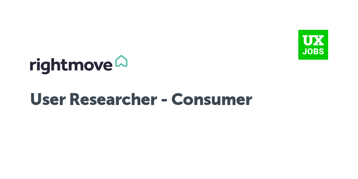 Twitter card for User Researcher - Consumer at Rightmove