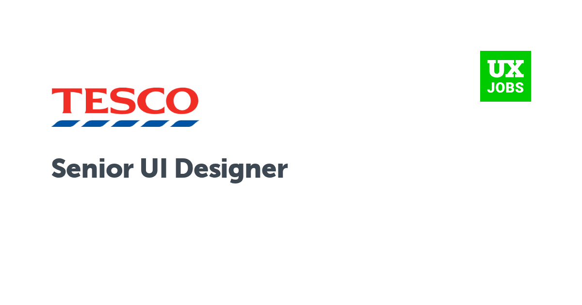 Facebook card for Senior UI Designer at Tesco