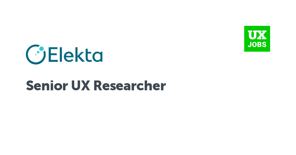 Facebook card for Senior UX Researcher at Elekta