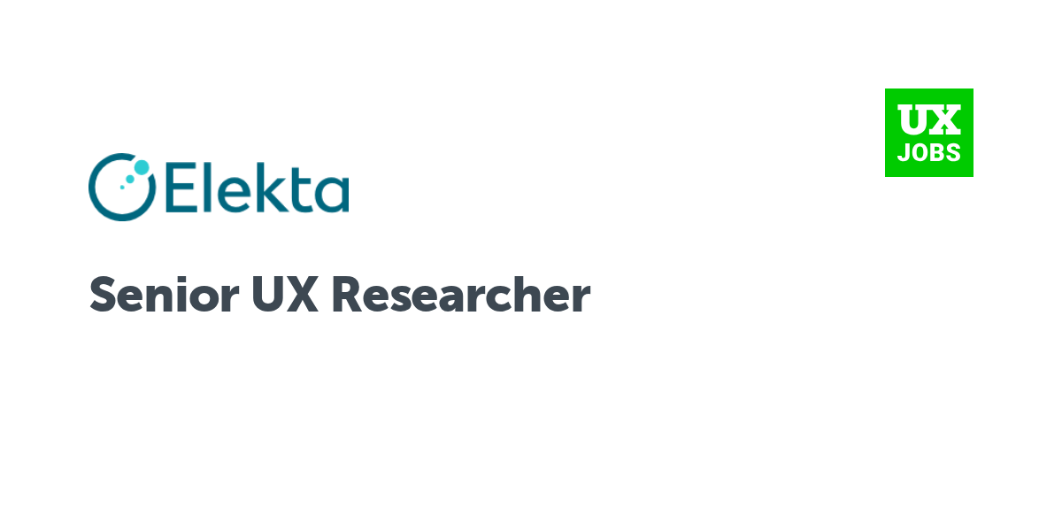 Twitter card for Senior UX Researcher at Elekta