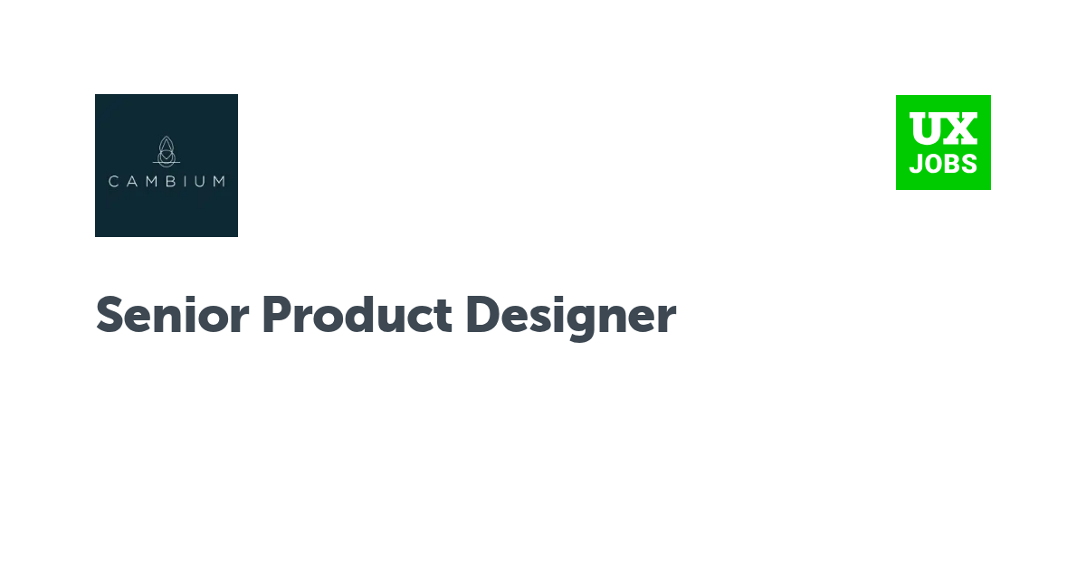 Facebook card for Senior Product Designer at Cambium
