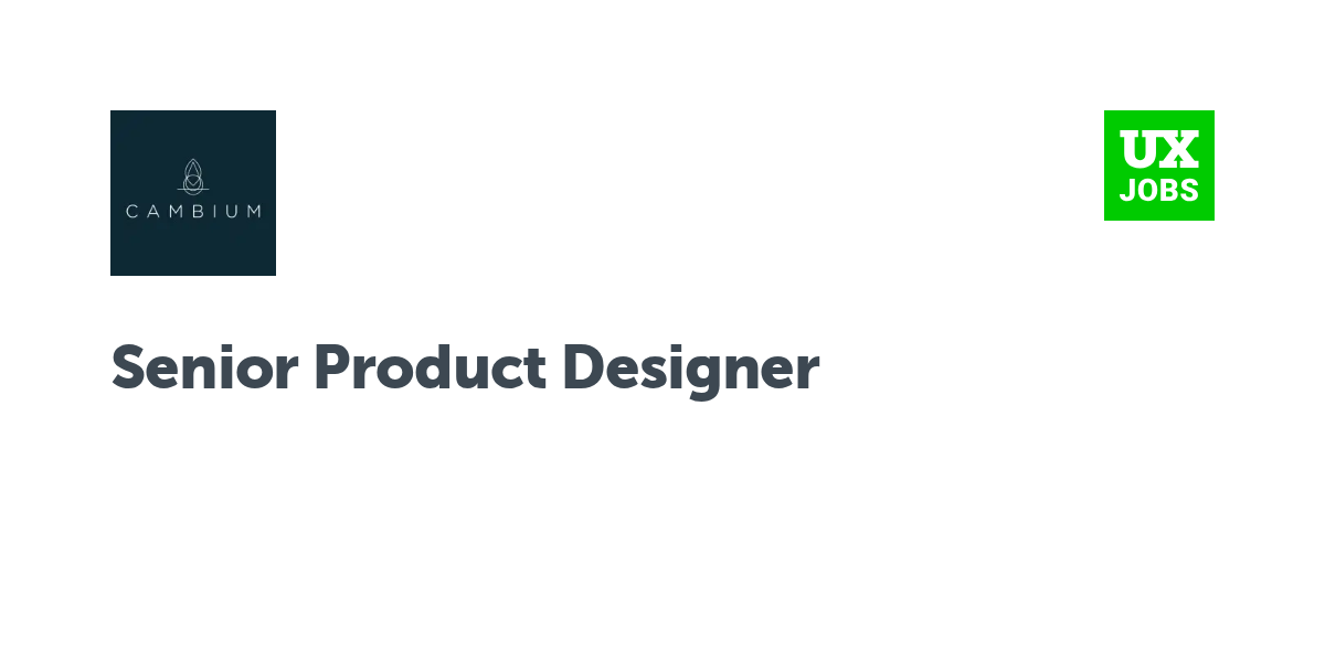Twitter card for Senior Product Designer at Cambium