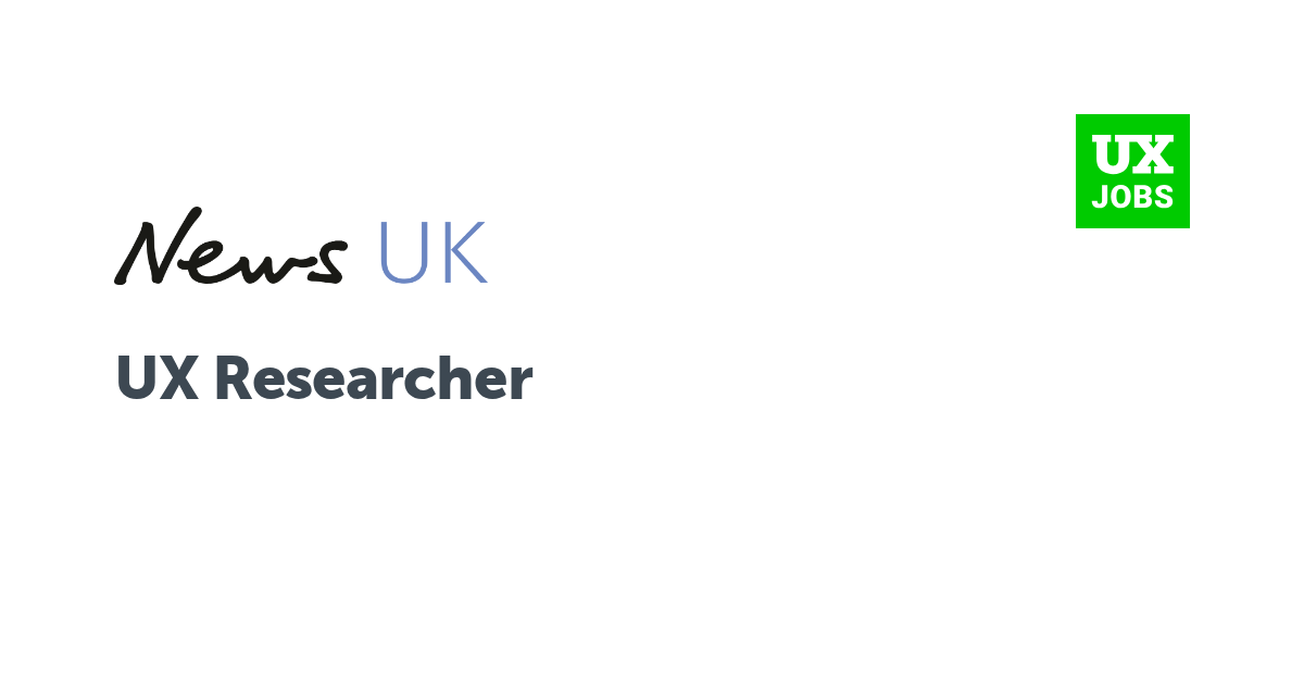 Facebook card for UX Researcher at News UK