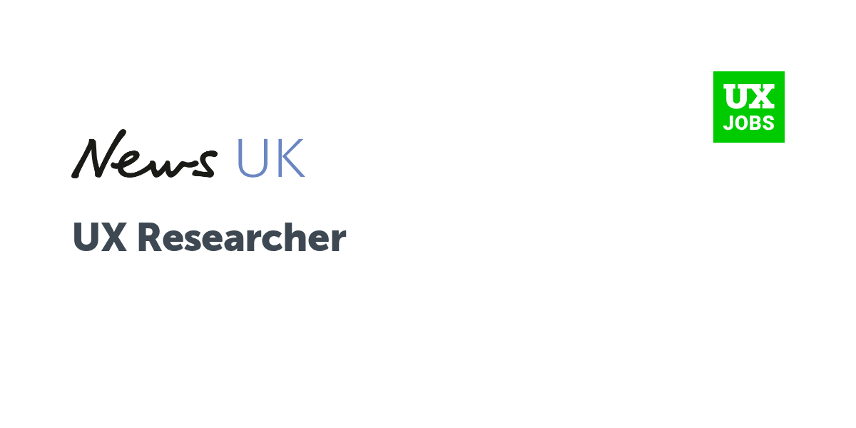 Twitter card for UX Researcher at News UK