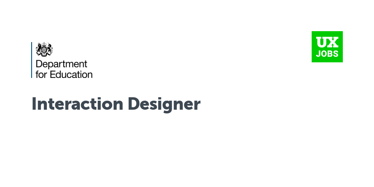 Twitter card for Interaction Designer at Department for Education