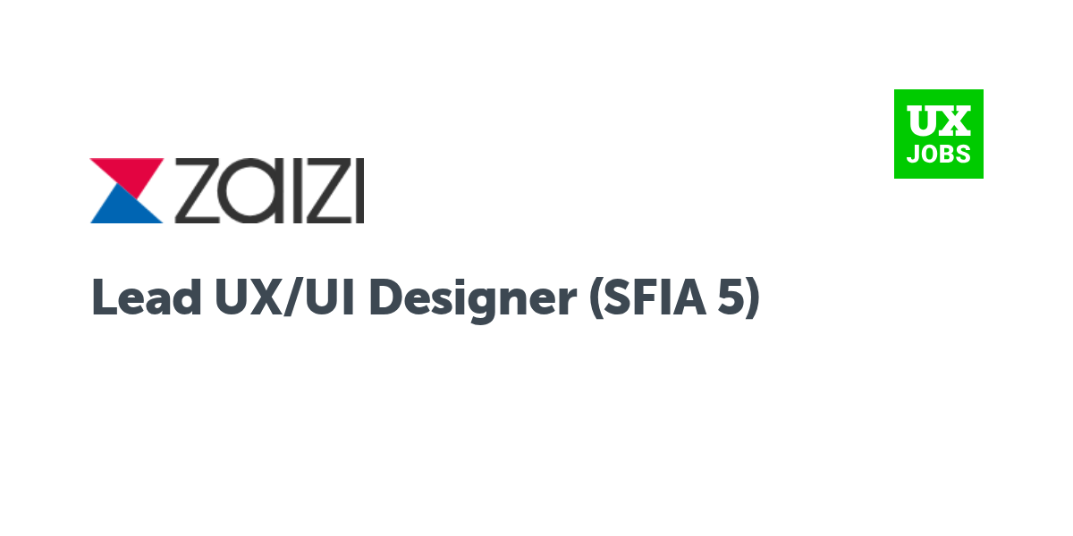Twitter card for Lead UX/UI Designer (SFIA 5) at Zaizi
