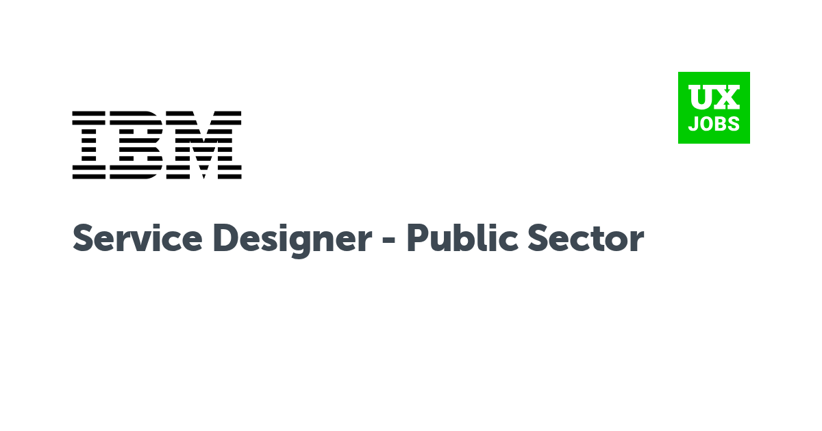 Facebook card for Service Designer - Public Sector at IBM