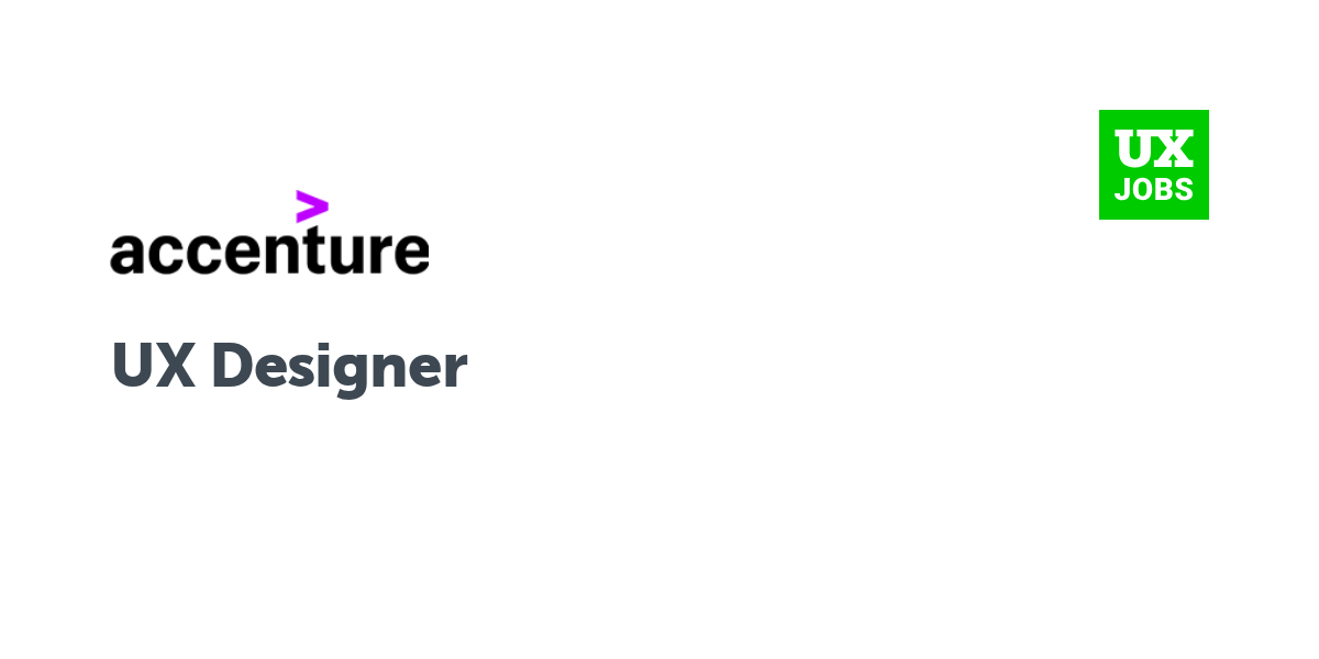 Twitter card for UX Designer at Accenture