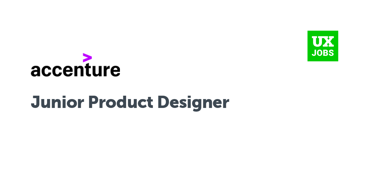 Twitter card for Junior Product Designer at Accenture