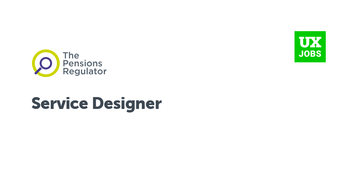 Facebook card for Service Designer at The Pensions Regulator
