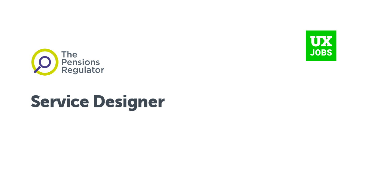 Twitter card for Service Designer at The Pensions Regulator