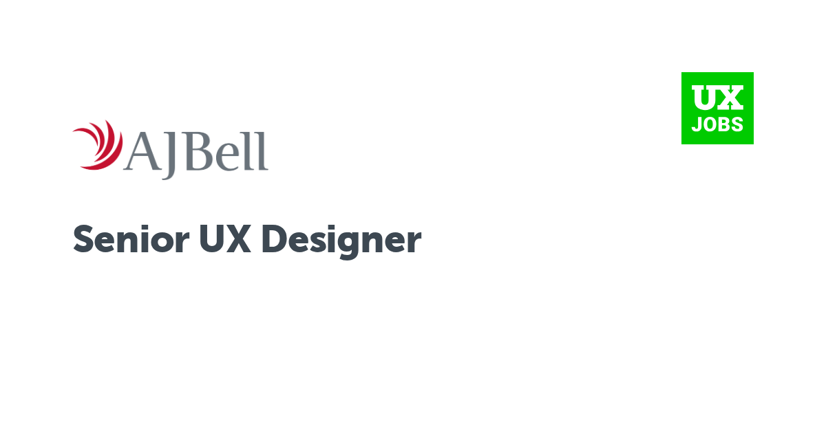 Facebook card for Senior UX Designer at AJ Bell