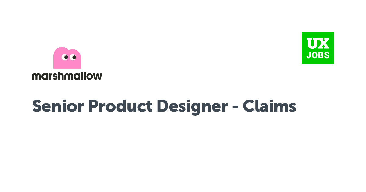 Facebook card for Senior Product Designer - Claims at Marshmallow