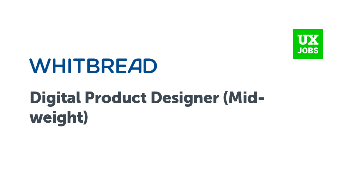 Twitter card for Digital Product Designer (Mid-weight) at Whitbread
