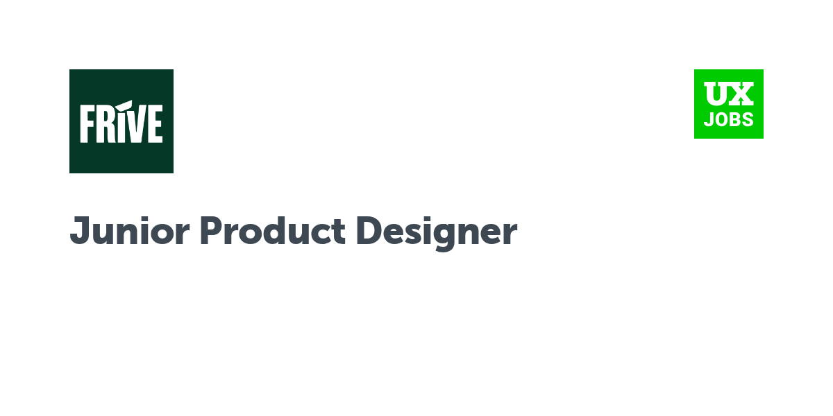 Twitter card for Junior Product Designer at Frive