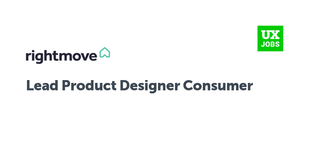 Twitter card for Lead Product Designer Consumer at Rightmove
