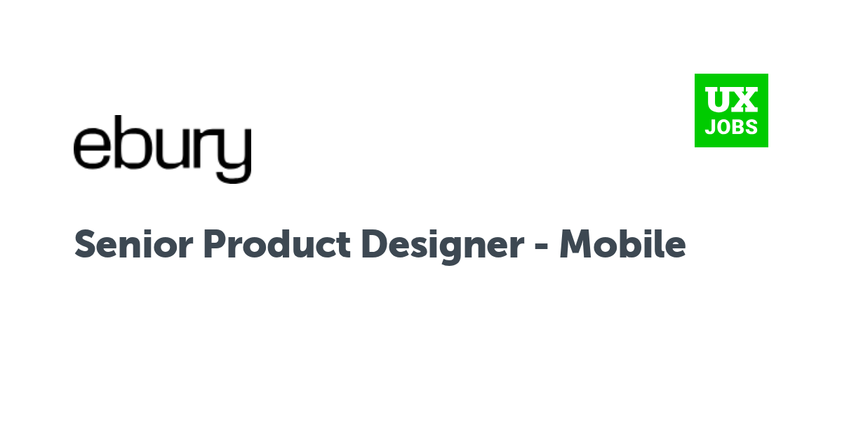 Facebook card for Senior Product Designer - Mobile at Ebury