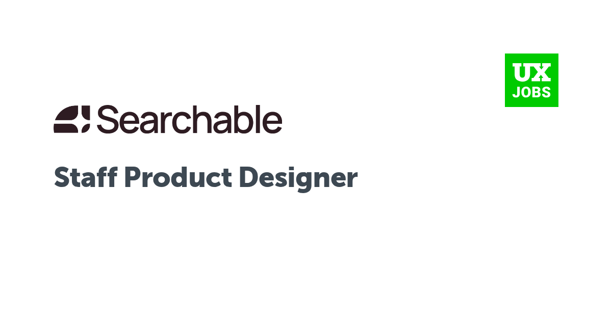 Facebook card for Staff Product Designer at Searchable