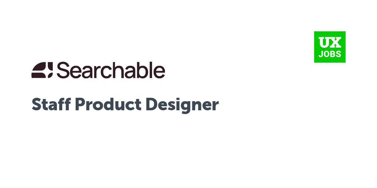 Twitter card for Staff Product Designer at Searchable