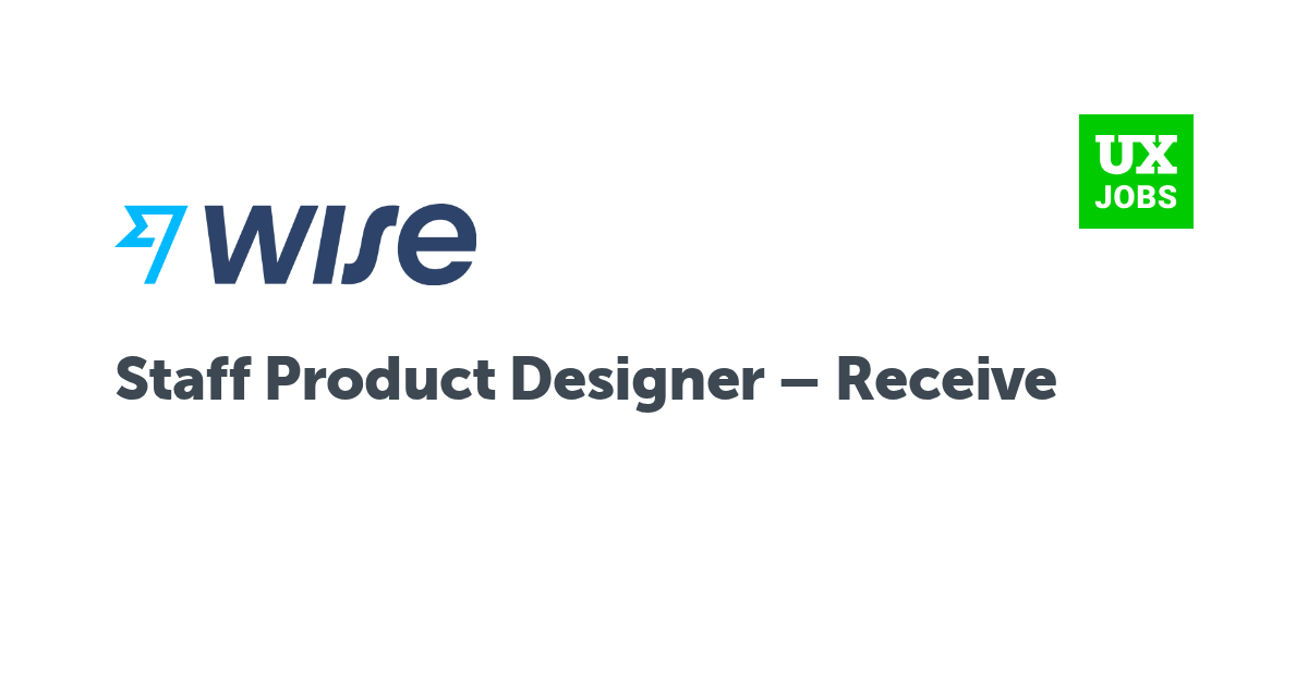 Facebook card for Staff Product Designer – Receive at Wise