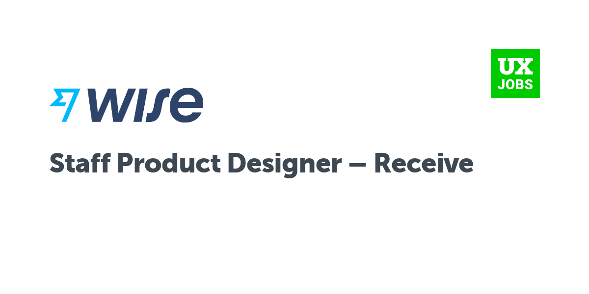 Twitter card for Staff Product Designer – Receive at Wise