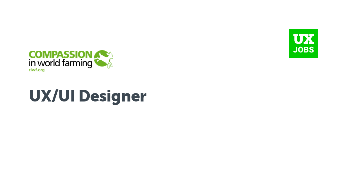 Twitter card for UX/UI Designer at Compassion in World Farming