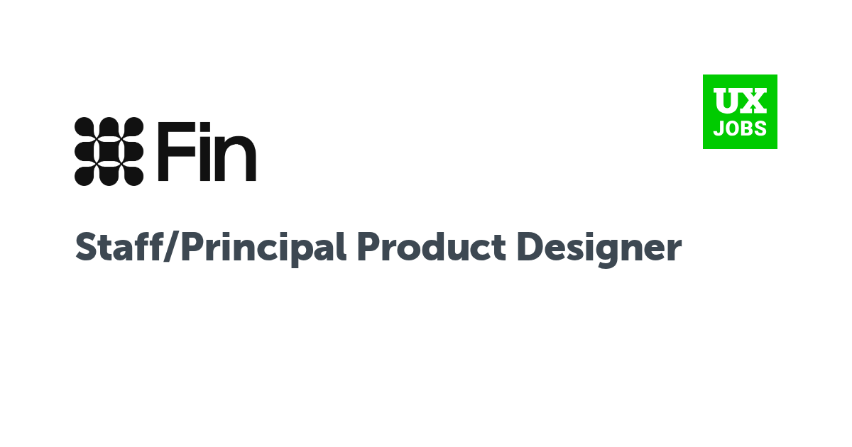 Facebook card for Staff/Principal Product Designer at Fin