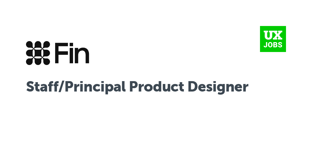 Twitter card for Staff/Principal Product Designer at Fin