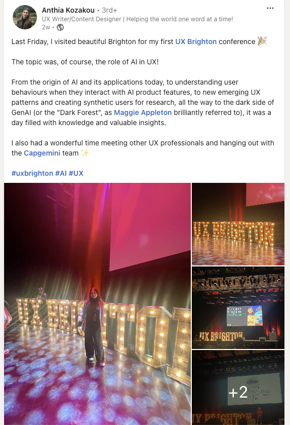 Anthia Kozakou on Linkedin