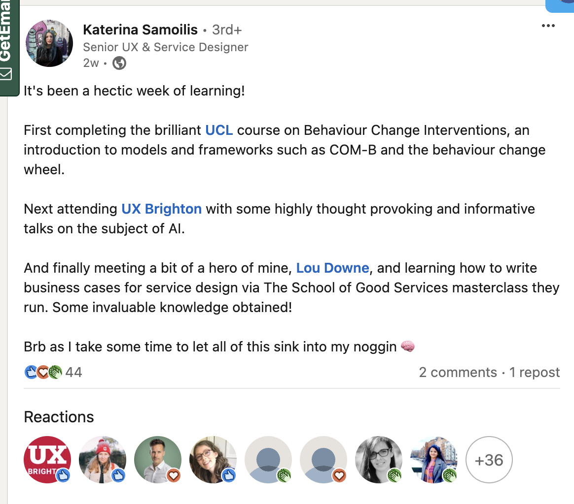 Katerina Samoilis on Linkedin