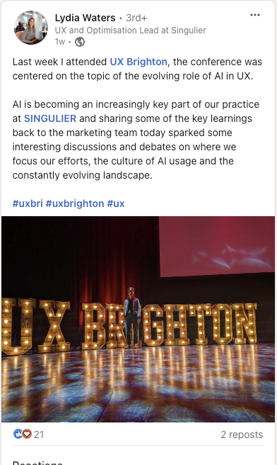 Lydia Wright on Linkedin