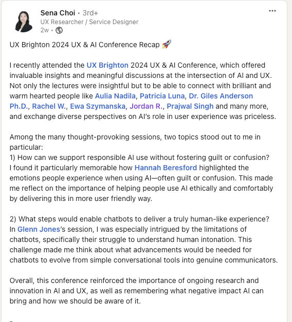 Sena Choi on Linkedin