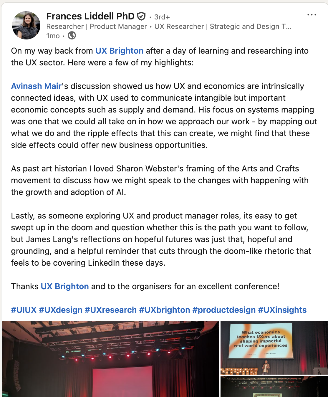 Frances Liddel on Linkedin